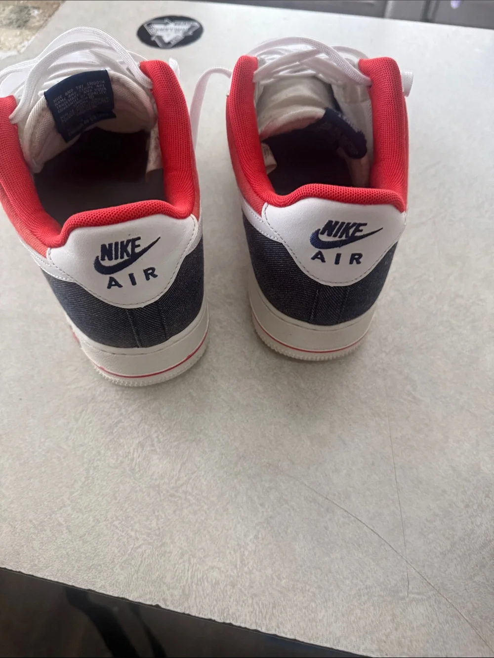 Nike Men’s Low-Top Sneakers in White, Navy & Red